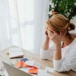 A woman stressed of overtime on her chair