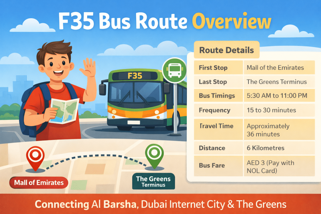 F35 bus route infographic overview